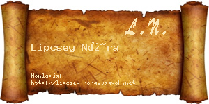 Lipcsey Nóra névjegykártya